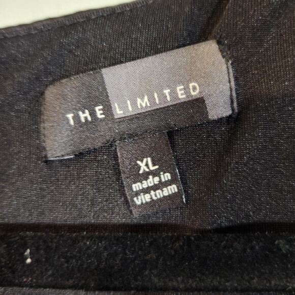 The Limited $99 XL Black Jersey Faux Leather Trim Sleeveless Fit & Flare Dress - Picture 4 of 10